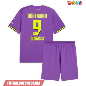 Lacne Dětský Futbalové dres Borussia Dortmund Serhou Guirassy #9 2026-27 Krátky Rukáv - Tretina (+ trenírky)